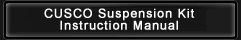 CUSCO Suspension Kit Instruction Manual