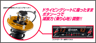 ドライビングシートに座ったままボタン一つで減衰力(乗り心地)調整!!