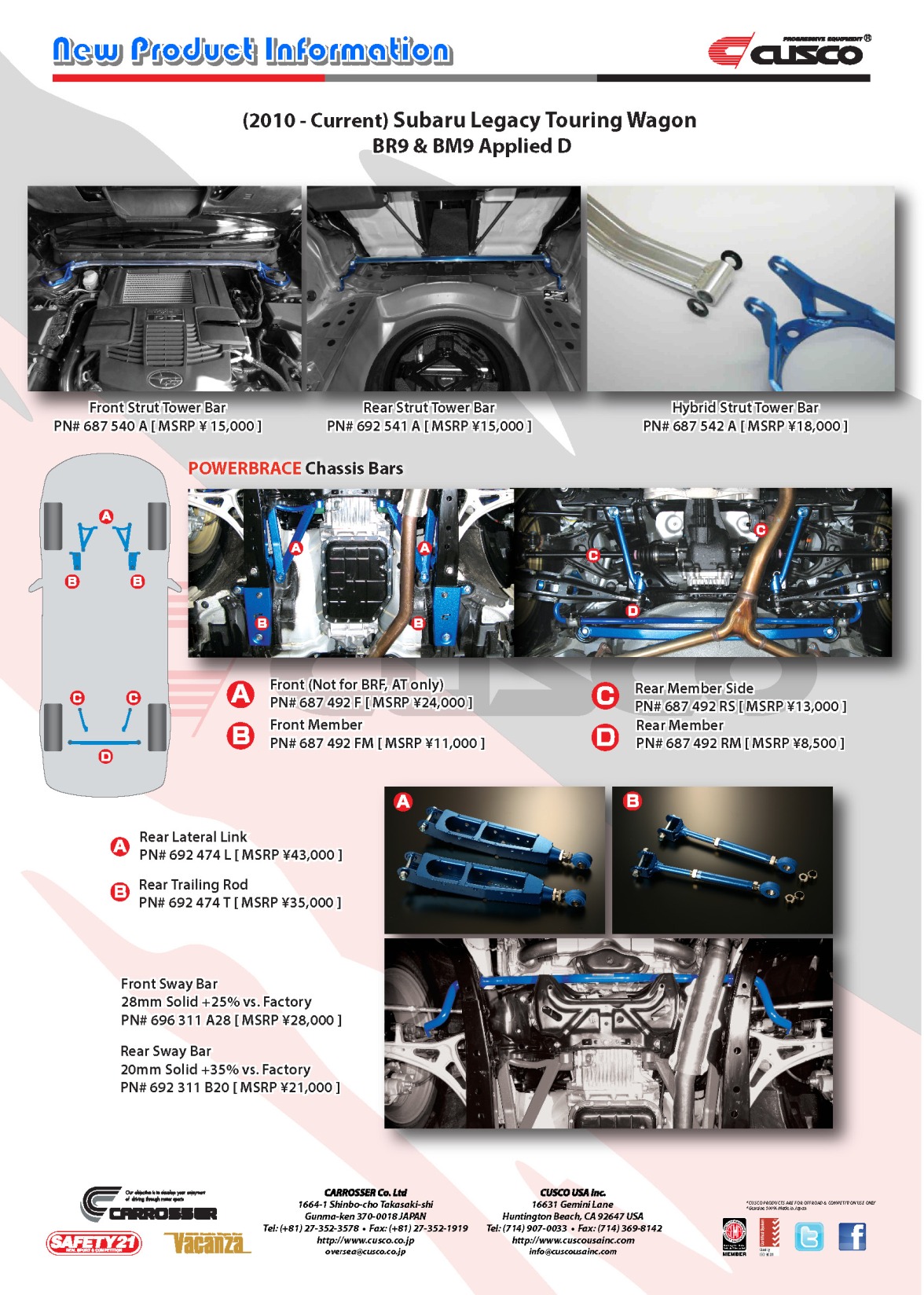 2010 & Up Subaru Legacy Touring Wagon