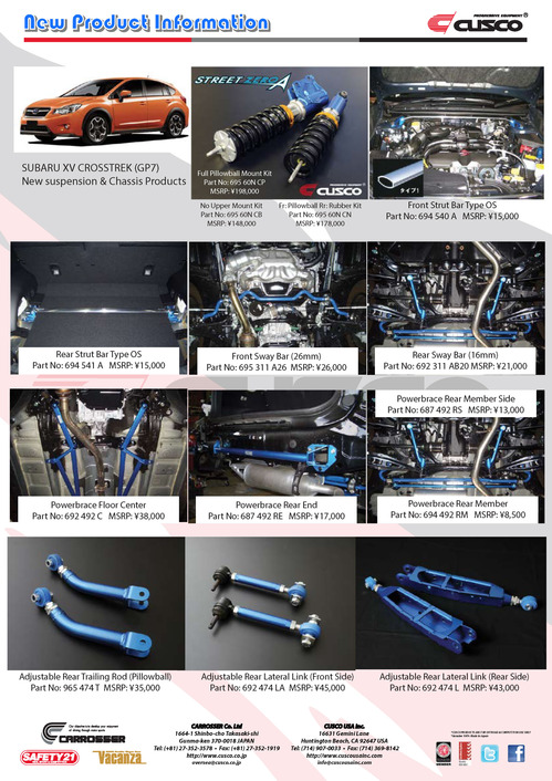 Subaru XV Crosstrek (GP7) Suspension Components