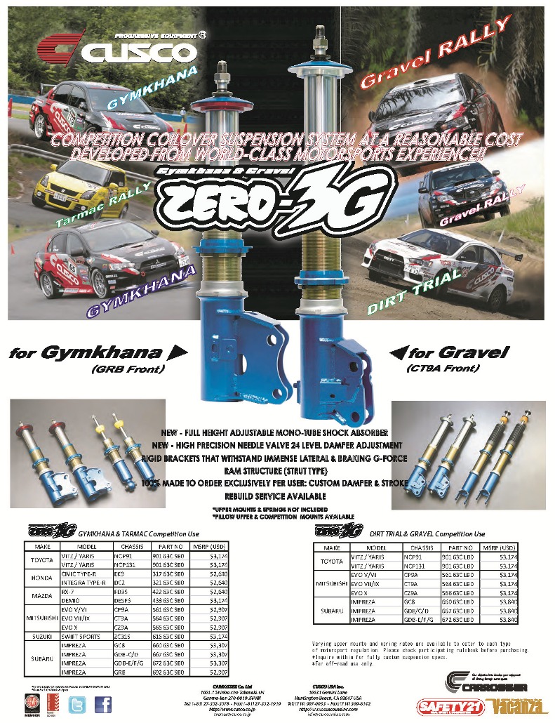 ZERO-3G Gymkhana & Gravel Spec Suspension