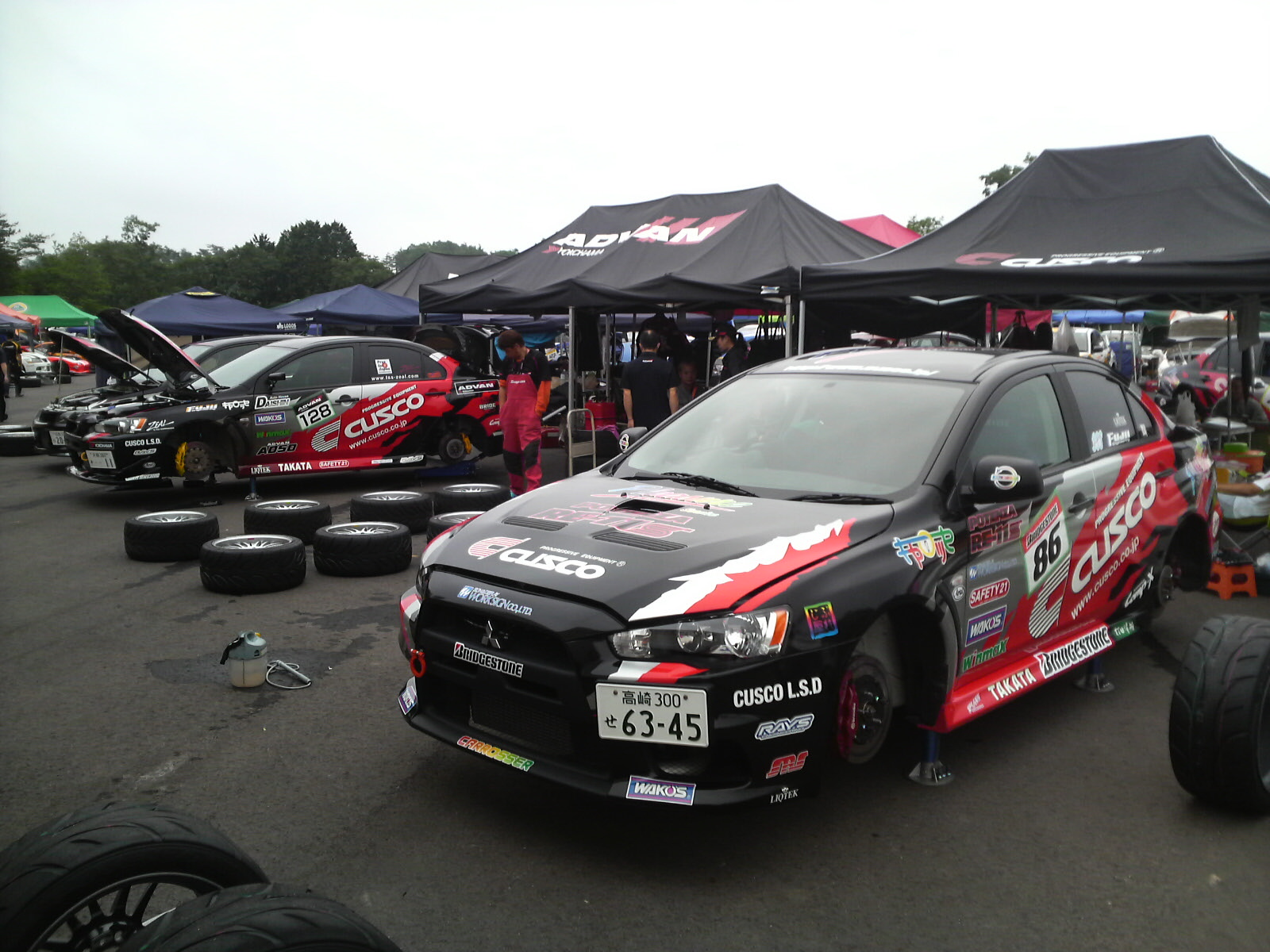 全日本ジムカーナ パドック風景です。