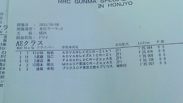 公開練習一本目 AEクラス