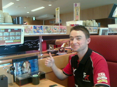 全日本ラリー洞爺マイケル選手、寿司体験