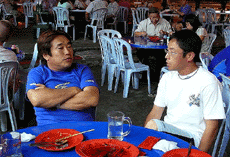 新井選手と柳澤選手